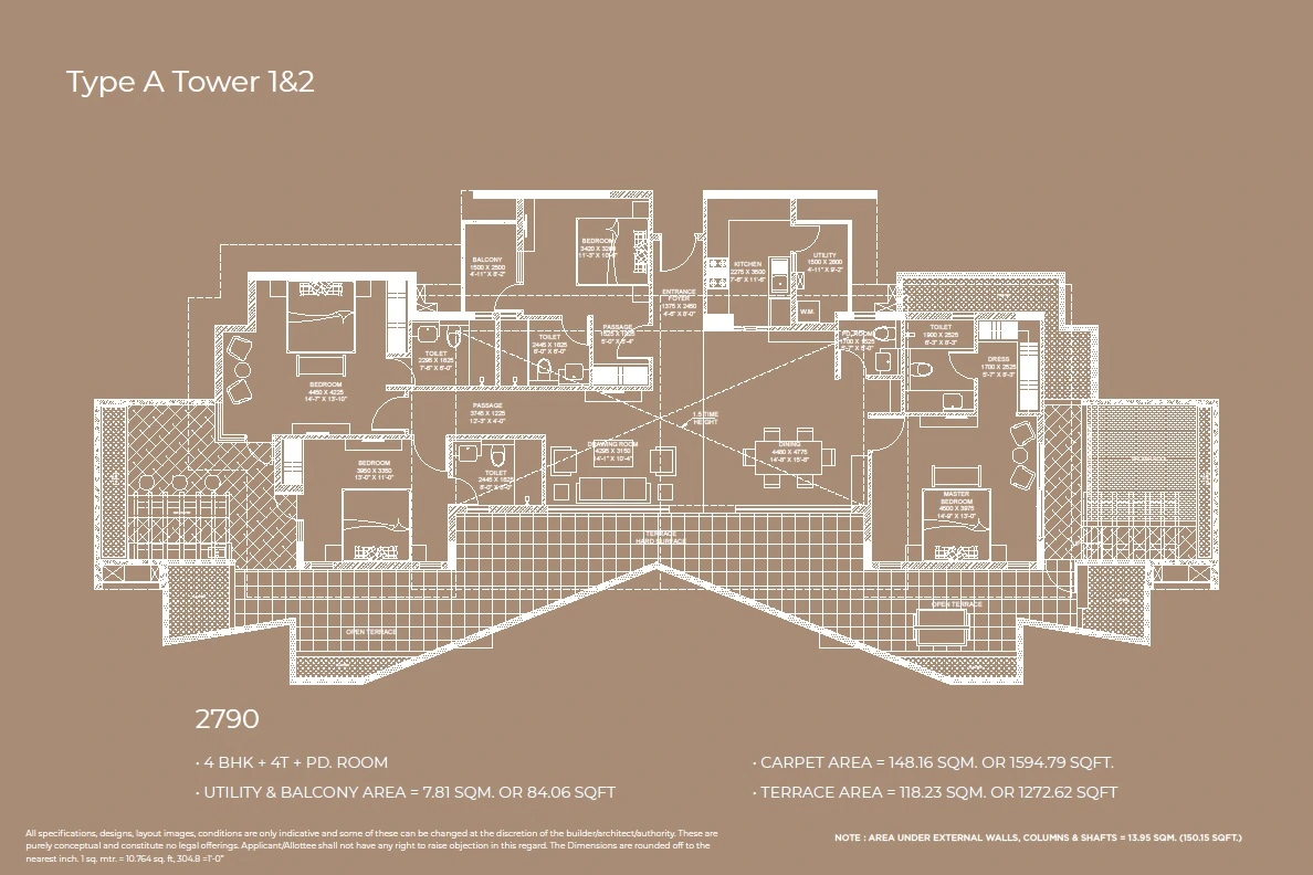 PentHouse Floor Plan 2315 SQ.FT.